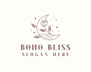 Boho Flower Moon logo design