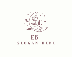 Yoga - Boho Flower Moon logo design
