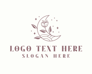 Boho Flower Moon logo design