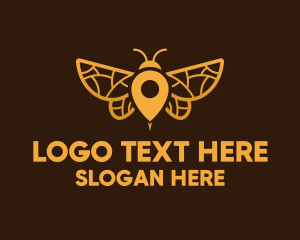 Location Pin - Gold Insect Locator logo design