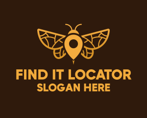 Gold Insect Locator logo design