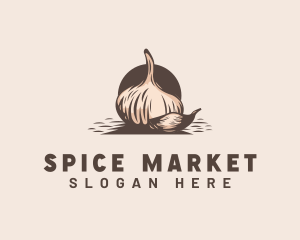 Garlic Spices Ingredient logo design