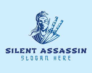 Blue Ninja Mercenary logo design