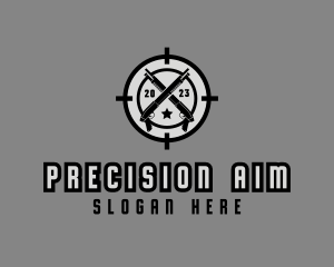 Sniper - Firearm Gun Crosshair logo design