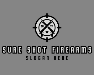 Firearm Gun Crosshair logo design