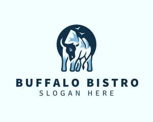 Buffalo Wildlife Mountain logo design