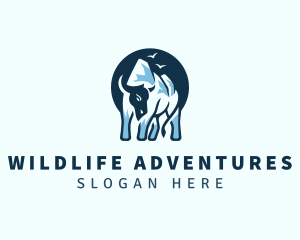 Buffalo Wildlife Mountain logo design