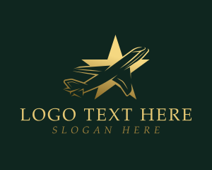 Golden - Airplane Star Aviation logo design