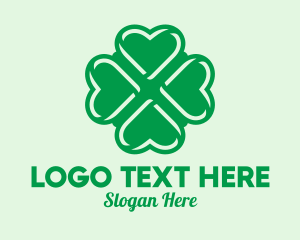 Vegan - Green Heart Shamrock logo design