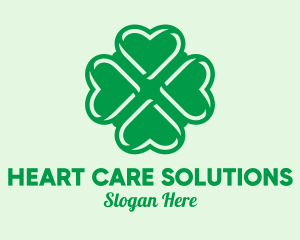 Green Heart Shamrock  logo design