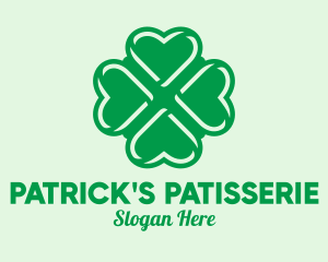 Green Heart Shamrock  logo design