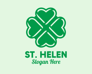 Green Heart Shamrock  logo design