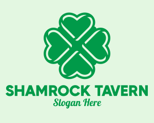 Green Heart Shamrock  logo design