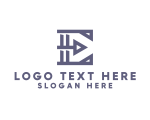 Forward - Geometric Shape Letter E logo design