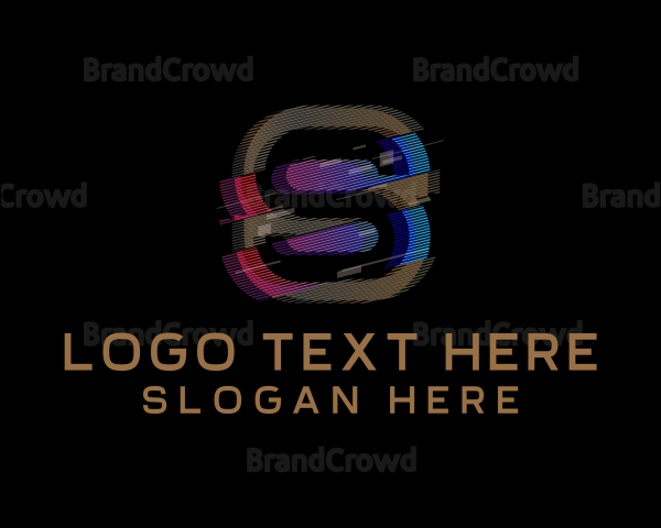 Gradient Glitch Letter S Logo