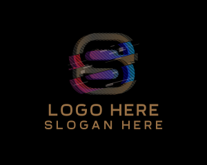 Vhs - Gradient Glitch Letter S logo design