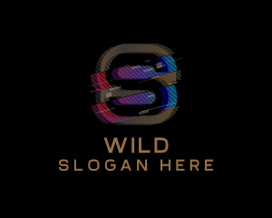 Stream - Gradient Glitch Letter S logo design