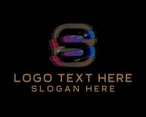 R - Gradient Glitch Letter S logo design