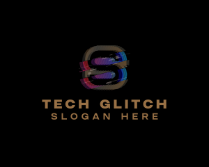 Malfunction - Gradient Glitch Letter S logo design