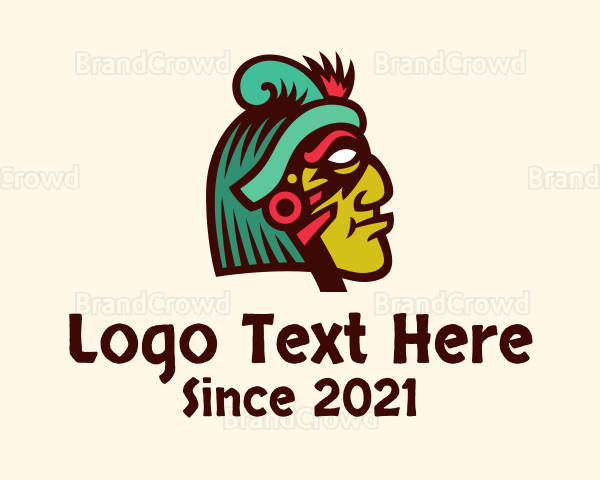 Colorful Mayan Face Logo