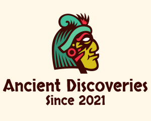 Colorful Mayan Face logo design