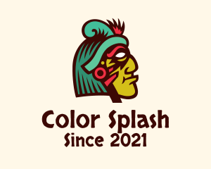 Colorful Mayan Face logo design