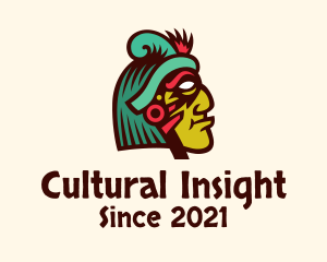 Colorful Mayan Face logo design