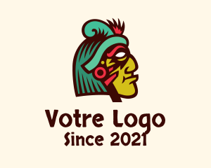 Native - Colorful Mayan Face logo design