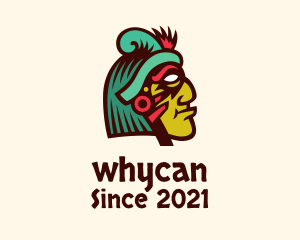 Ancient-tribe - Colorful Mayan Face logo design