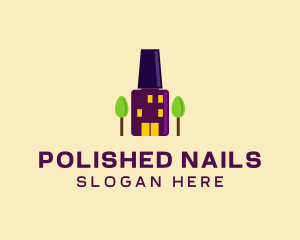 Nail Polish Salon Building logo design