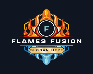 Flame Cooling HVAC logo design