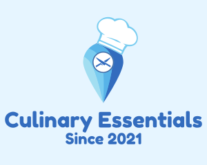 Pastry Chef Location Pin logo design