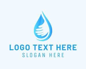Sanitation - Hand Aqua Droplet logo design