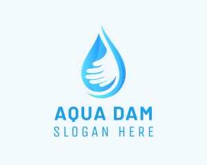 Hand Aqua Droplet logo design