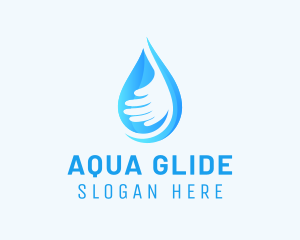 Hand Aqua Droplet logo design