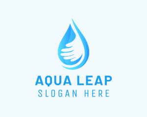 Hand Aqua Droplet logo design