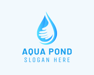 Hand Aqua Droplet logo design