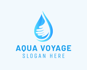 Hand Aqua Droplet logo design