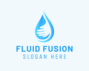 Hand Aqua Droplet logo design