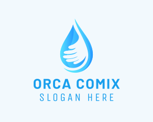 Clean - Hand Aqua Droplet logo design