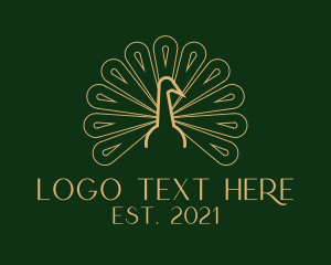 Brand - Elegant Peacock Bird logo design