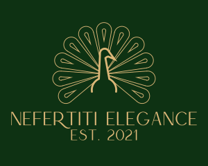 Elegant Peacock Bird logo design