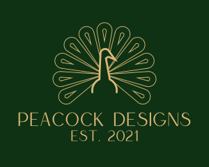 Elegant Peacock Bird logo design