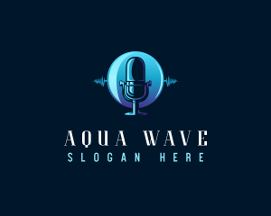 Radio Wave Microphone logo design