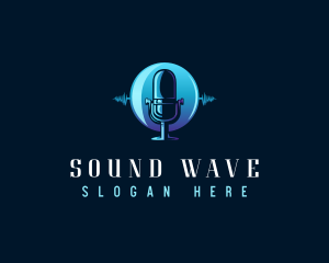 Radio Wave Microphone logo design