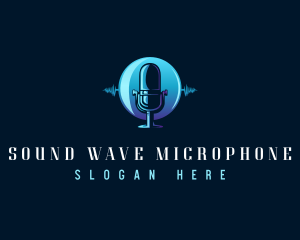 Radio Wave Microphone logo design