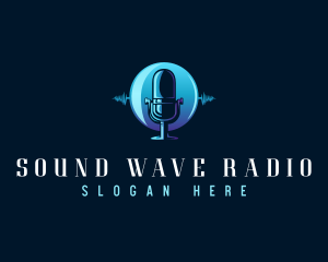 Radio - Radio Wave Microphone logo design