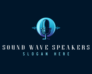 Radio Wave Microphone logo design