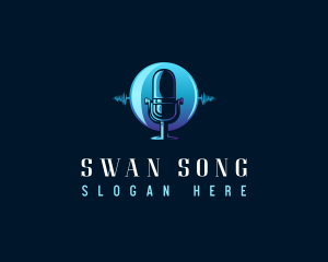 Radio Wave Microphone logo design