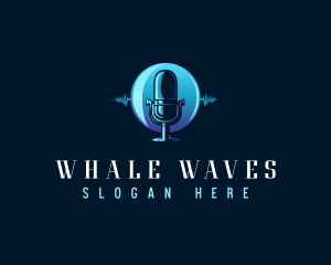 Radio Wave Microphone logo design